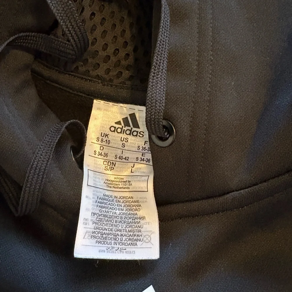 adidas Black Hoodie with White Logo